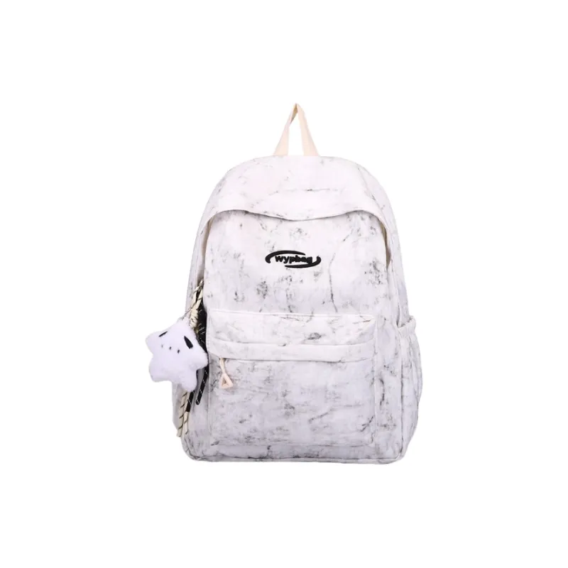 BUBM Nylon Backpack Regular Unisex White/Black/Burgundy/Blue-18