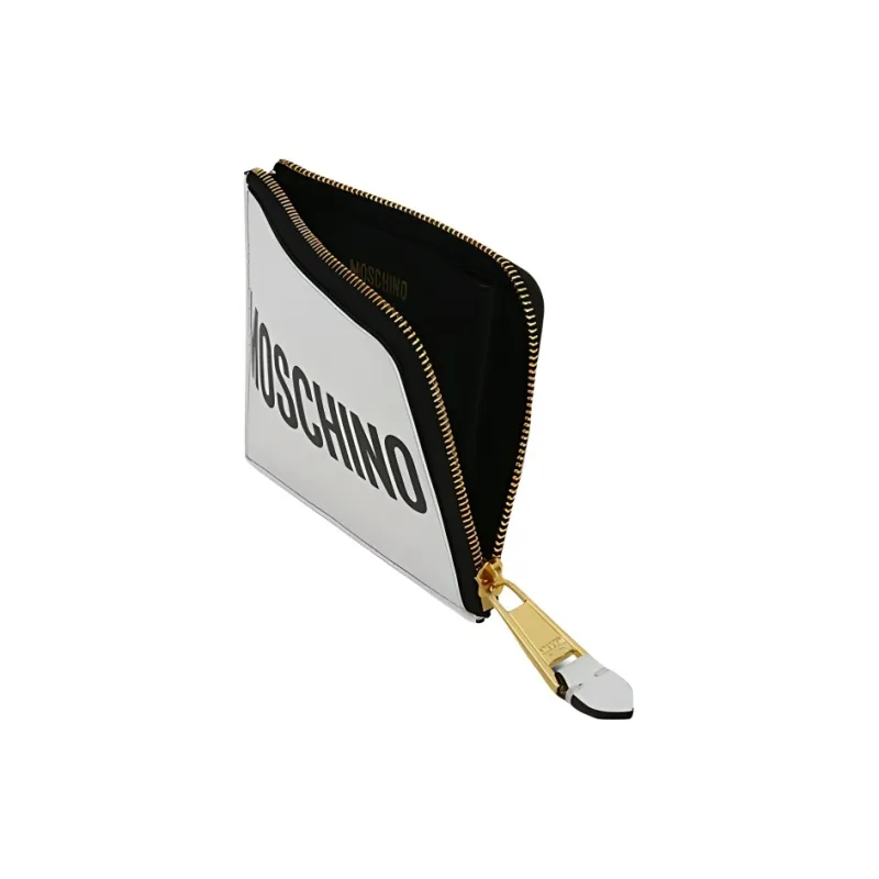 MOSCHINO Leather Wallet Unisex White-2