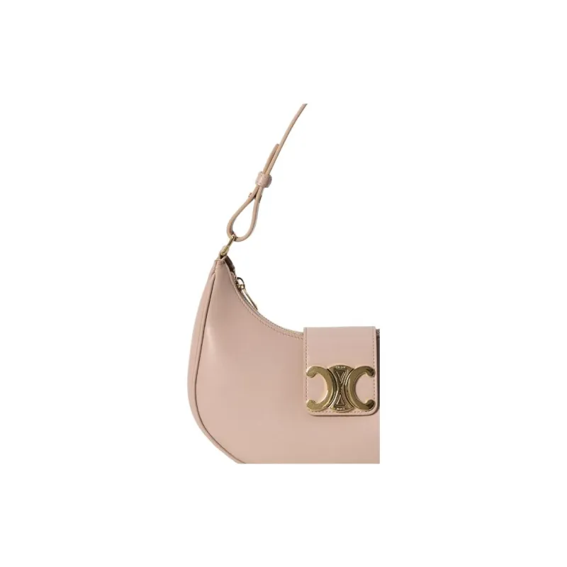 CELINE AVA Calfskin Handbag, Shoulder Bag Medium Size Women's Orange Pink-4