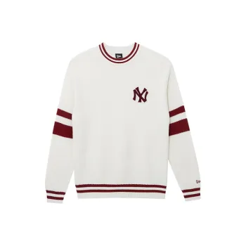 New Era MLB New York Yankees Color Block Retro Sweater Ivory White