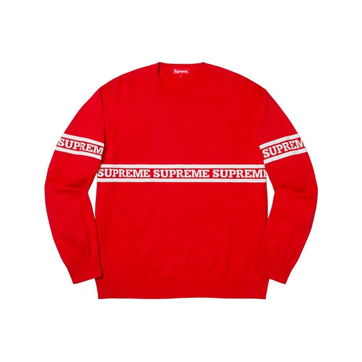 Supreme Logo Stripe Knit Top-0