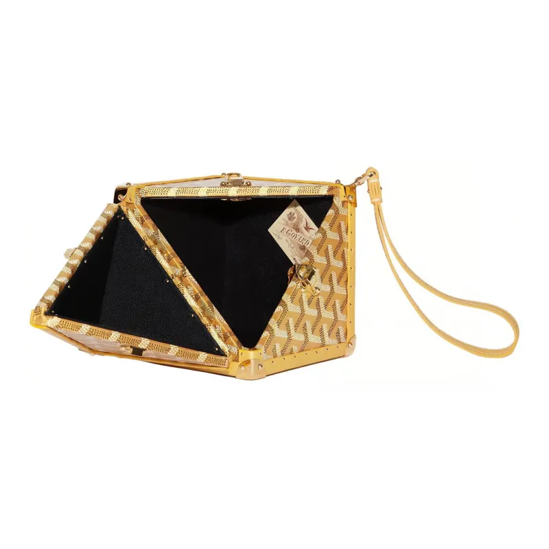 GOYARD Dé Canvas With Leather Wrist Bag Women's Yellow-1
