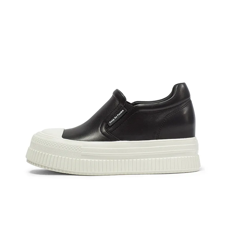 Coup De Foudre Waterproof Height Increase Low Top Skateboard Shoes Women's-0