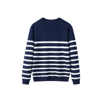 H YXIANG Sweater Men's Navy Blue