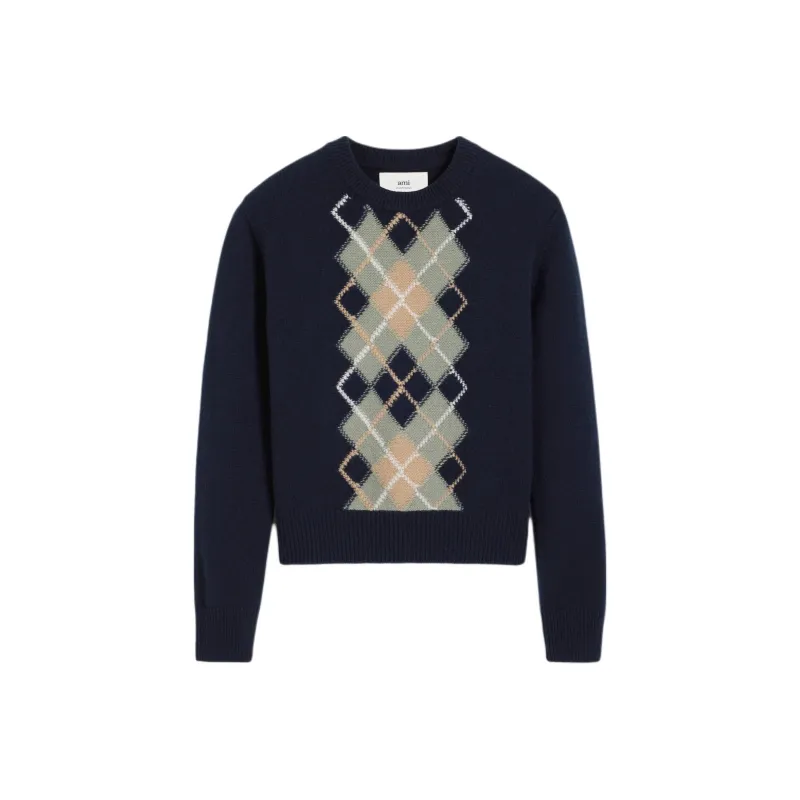 AMIPARIS Paris Argyle Knitted Jumper-0