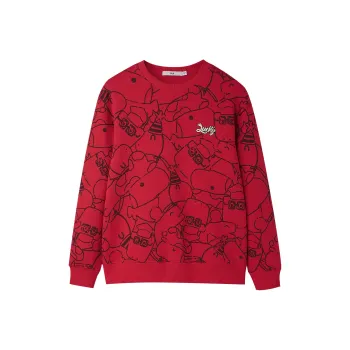 HLA Snake Year Celebration Collection Sweatshirt Men's Red Pattern