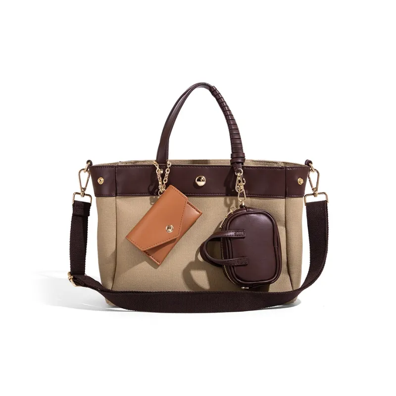 Vigno Canvas Handbag, One Shoulder, Crossbody Bag Women's Multicolor-23