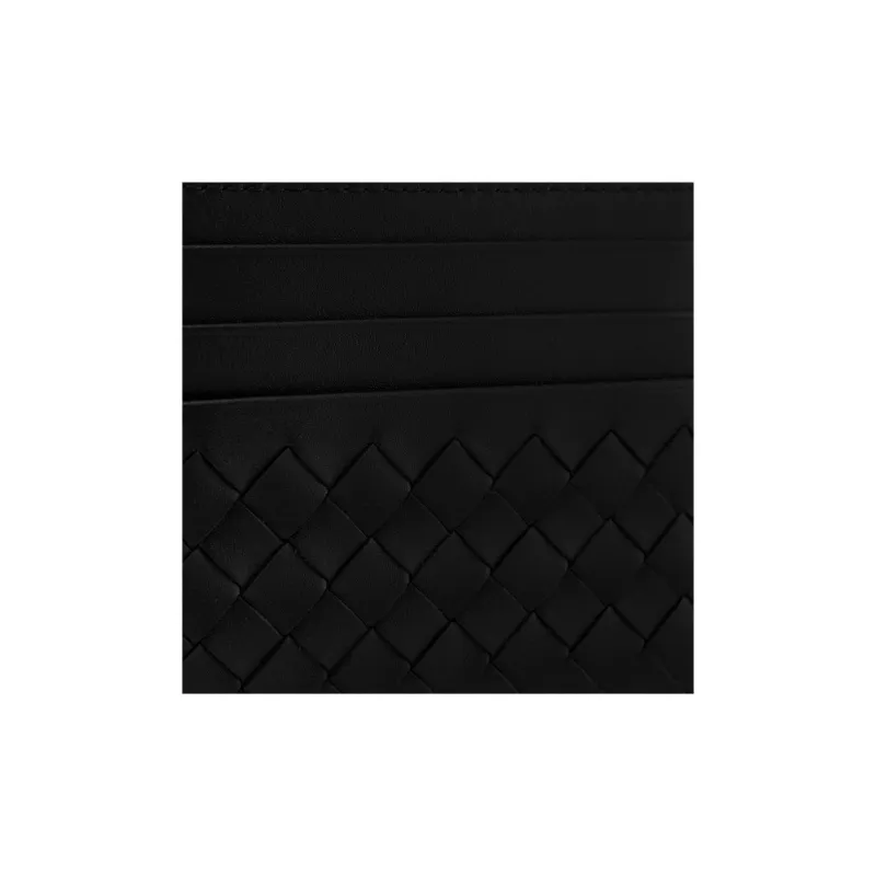 Bottega Veneta Calfskin Card Holder Men's Black-4