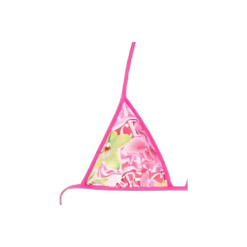 VERSACE Floral Logo print Bikini Top-3