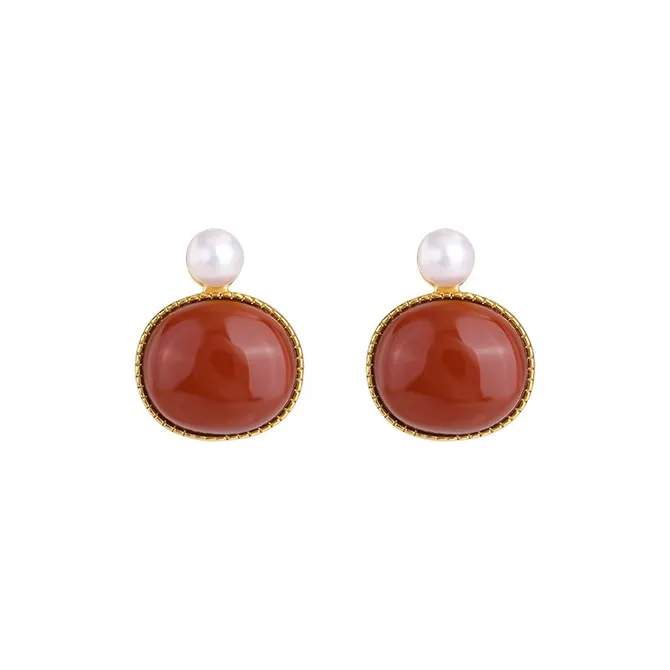 ZHENZHUAOMI Pearl Stud Earrings Women's-0