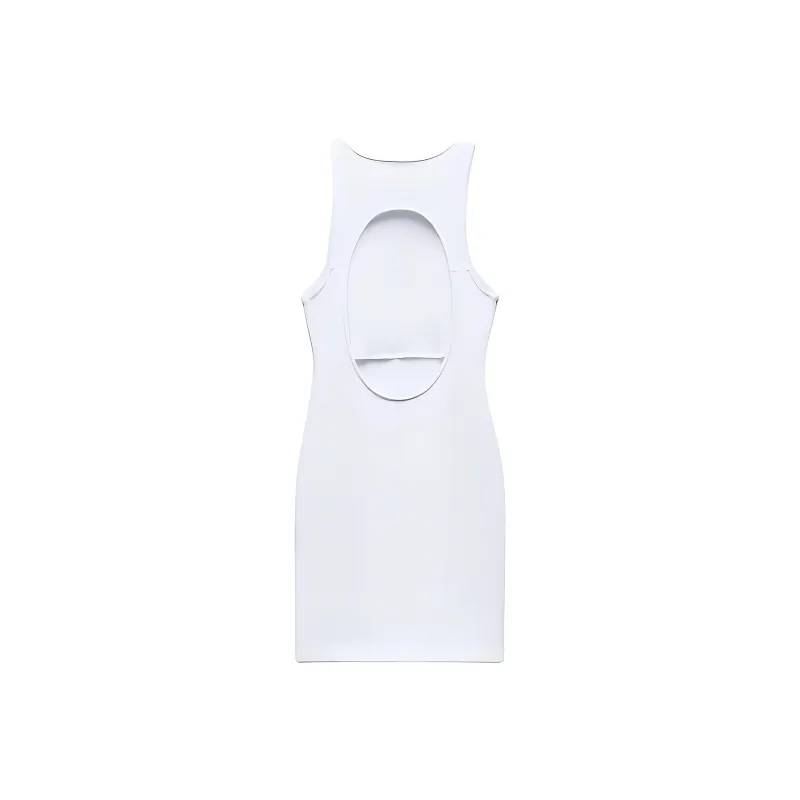 ZARA Sleeveless Dress Women's White-1