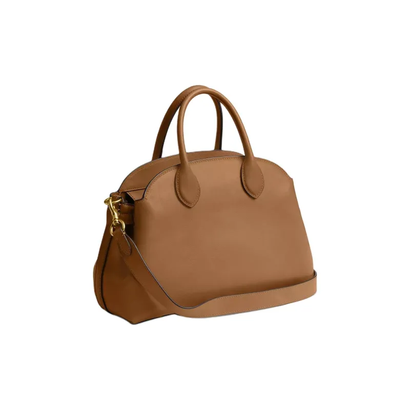 COACH Empire Carryall Textured Leather One Shoulder Handbag Large Size Women's Brass & Honey Brown-1