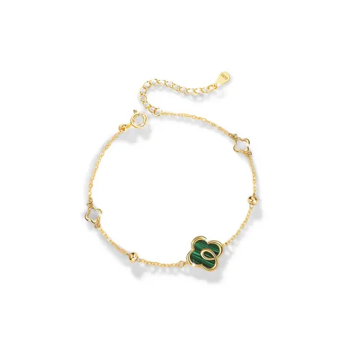 ALI THE FOX S925 Sterling Silver, Malachite Bracelets Women's