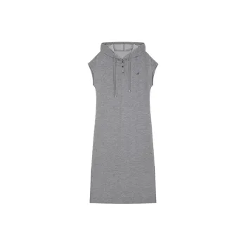 Mo Han Yi Mei Short Sleeved Dress Women's Light Heather Gray