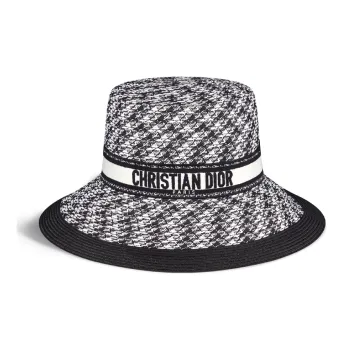 DIOR Polyester Bucket Hats Women's Black White
