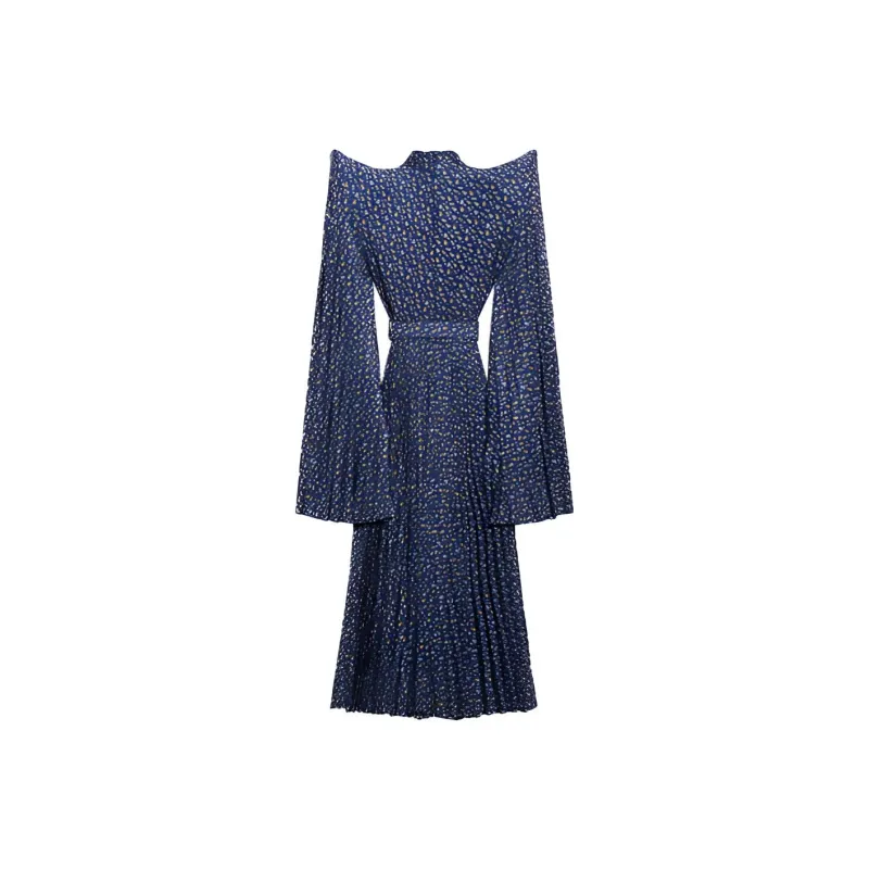 Balenciaga Long-Sleeved Dresses Women's Blue-1