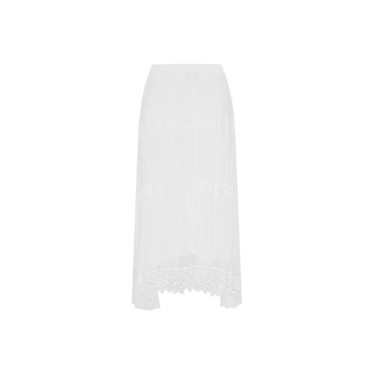 URBAN REVIVO Boho Style Casual Short Skirts Women's Raw White-1