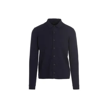 ROBERTO COLLINA Collared Button-Up Knitted Shirt