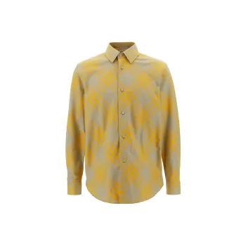 Burberry Checked Collared Long Sleeve Shirt
