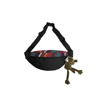 GOBLIN SHARKS 1759 Knitted Fabric Patched With Oxford Sling Bag Regular Unisex Black/Blue/Green