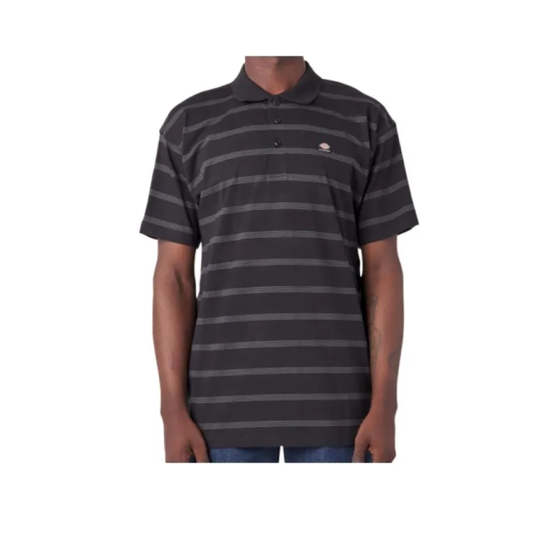 Dickies Polo Shirt Men's Black Stripes-0