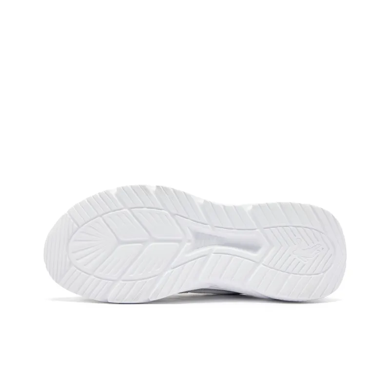 QIAODAN Cushioning, Slip Resistant, And Abrasion Resistant Low Top Casual Running Shoes Men's White Silver-4