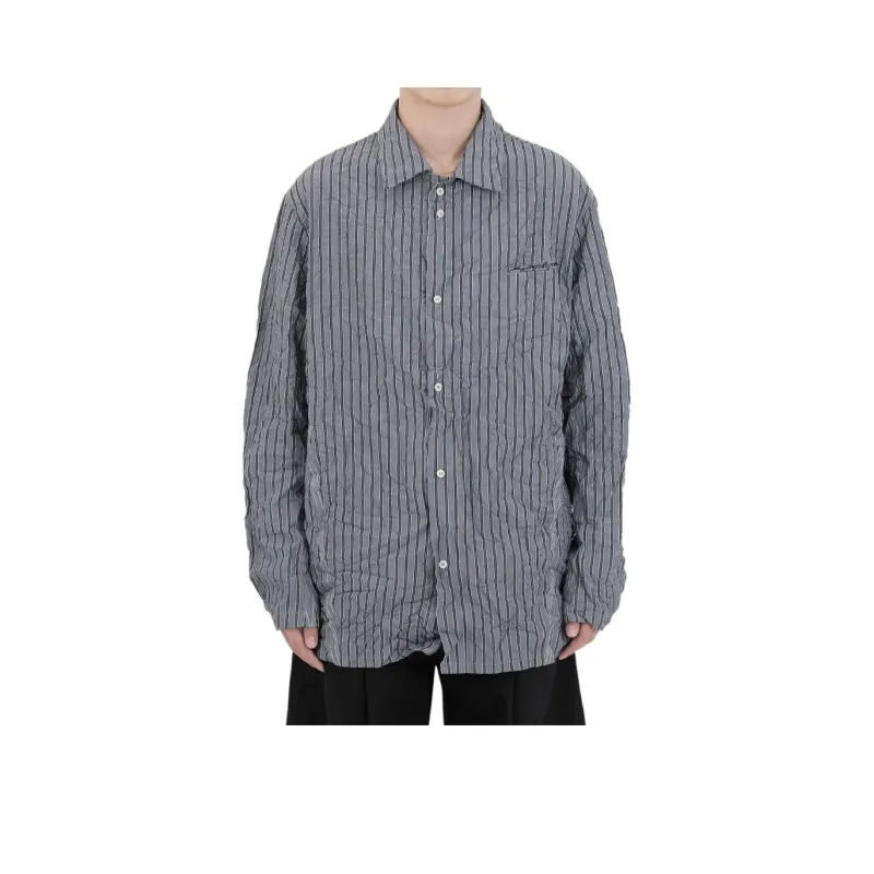 ATTEMPT Shirt Men's Blue White Stripes-0