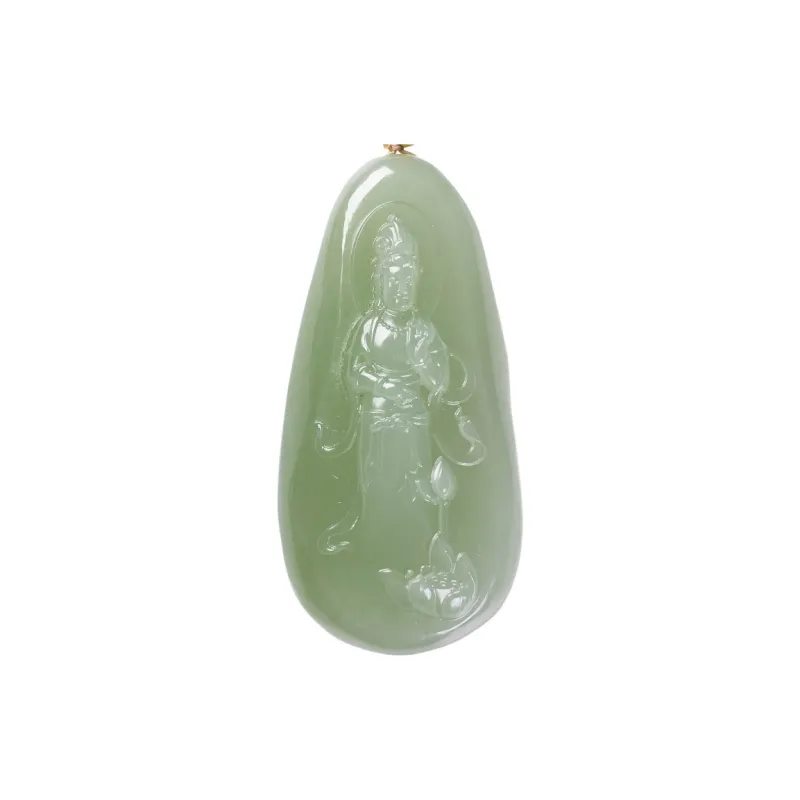 Execute The Blessing Hetian Jade Pendants Green Jade Unisex-0