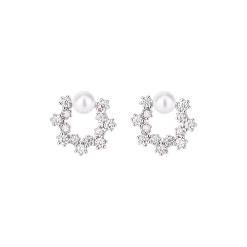PHOENIXSILY 999 Fine Silver Stud Earrings Women's