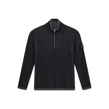 STONE ISLAND Logo Patch High Neck Knitted Jumper