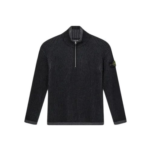 STONE ISLAND Logo Patch High Neck Knitted Jumper