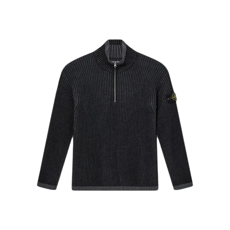 STONE ISLAND Logo Patch High Neck Knitted Jumper-0