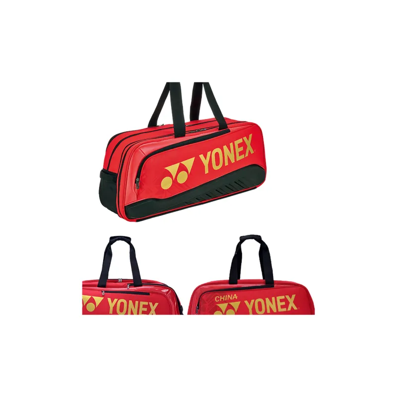 YONEX Badminton Racket Bags Fits 5 Pieces Casual, Sports Crossbody Bag Red Black Unisex-3