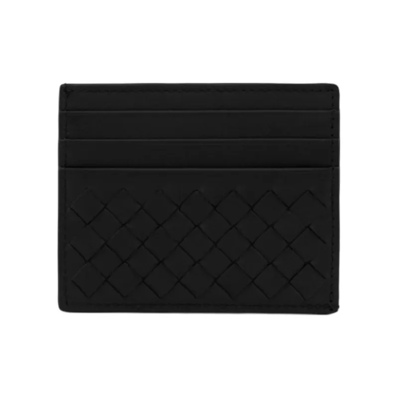 Bottega Veneta Calfskin Card Holder Men's Black-0