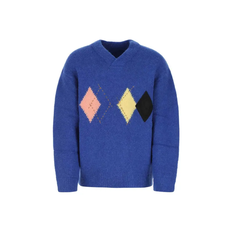 ADER ERROR Illand Argyle knit Oversized Jumper-0