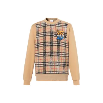 Burberry Monogram Motif Check Panel Sweatshirt