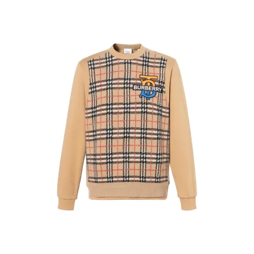 Burberry Monogram Motif Check Panel Sweatshirt