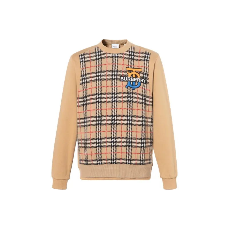Burberry Monogram Motif Check Panel Sweatshirt-0
