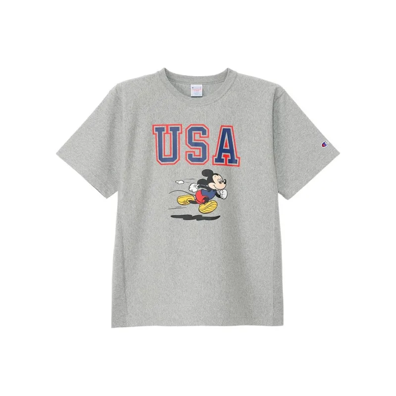 Champion Drop Shoulder Sleeve T Shirt Unisex Oxford Gray-0