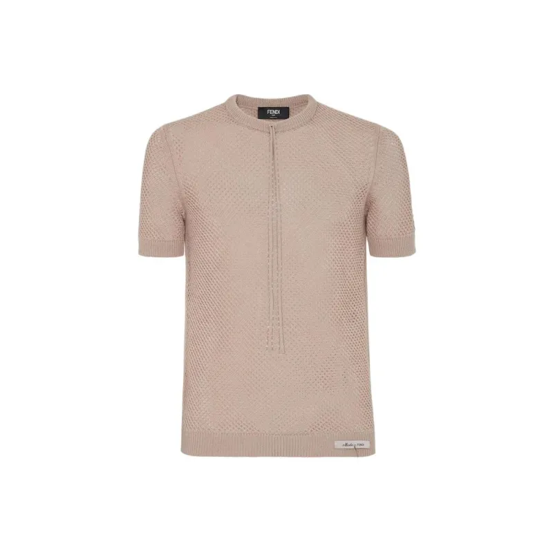 FENDI Short Sleeved Knitted Drawstring Jumper-0