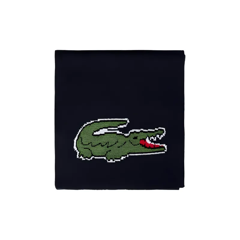 LACOSTE Logo intarsia Scarf And Beanie Set-2