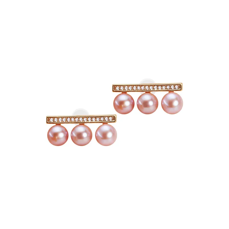 Andaozi Pearl Stud Earrings Women's-1