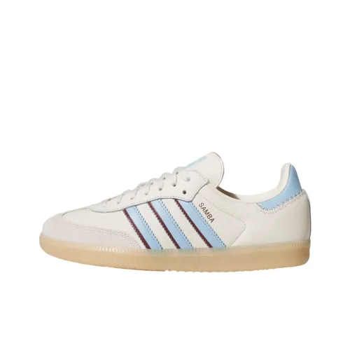 Adidas Originals Samba Anti Slip Wear Resistant Low Top Skateboard Shoes Unisex White Blue