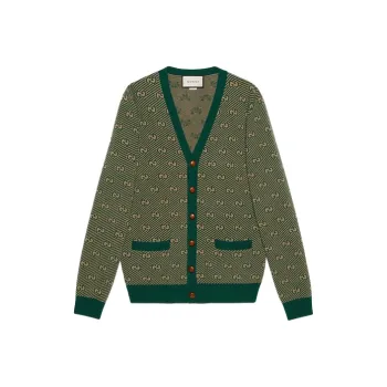 GUCCI Gg Stripe Knitted Cardigan