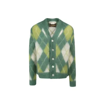MARNI Mohair Argyle Cardigan