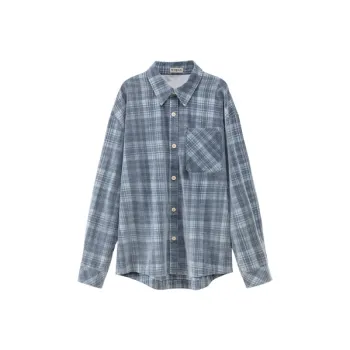 NO ONE ELSE Shirt Unisex Blue Plaid