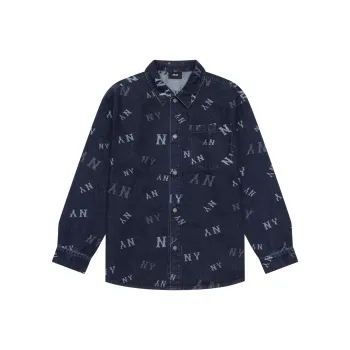 MLB MONOGRAM Collection New York Yankees 24FW Denim Shirt Unisex Dark Marine Blue