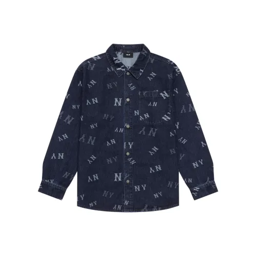 MLB MONOGRAM Collection New York Yankees 24FW Denim Shirt Unisex Dark Marine Blue