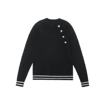 BALMAIN Button Embellished Crewneck Jumper