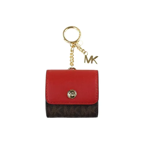 MICHAEL KORS Jet Set Travel Key Pouch AirPod Pro Protective Case Earphone Case Women's Red & Brown